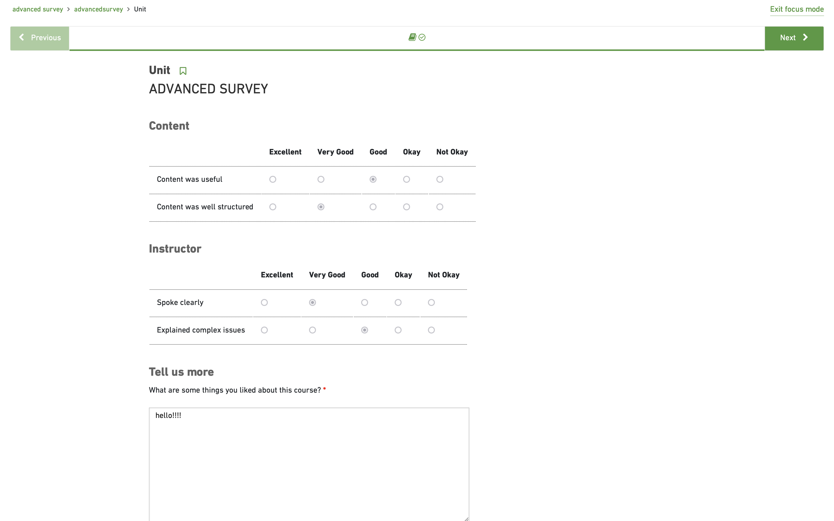 Advanced Survey XBlock